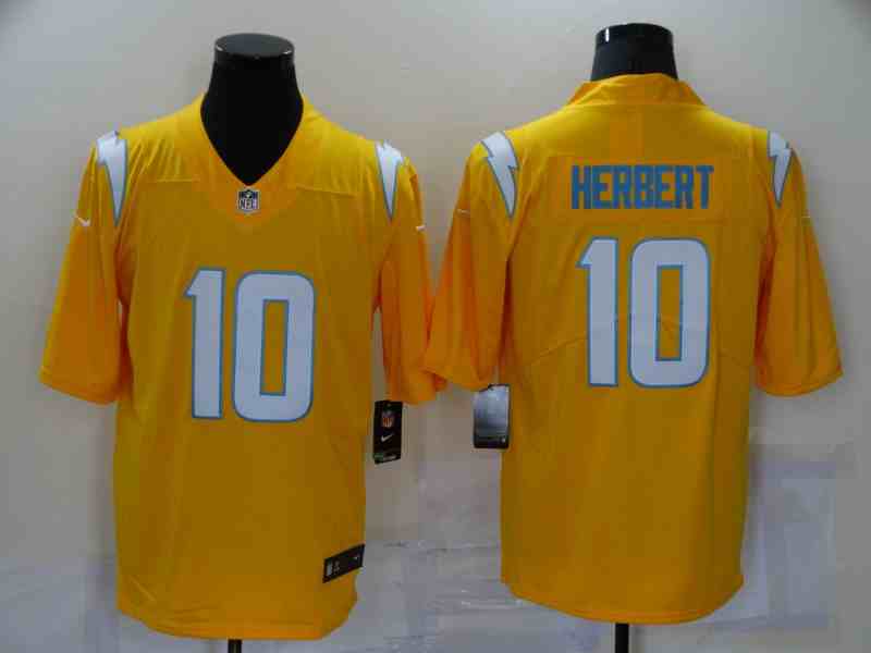 Nike Chargers 10 Justin Herbert  Gold Inverted Legend Jersey