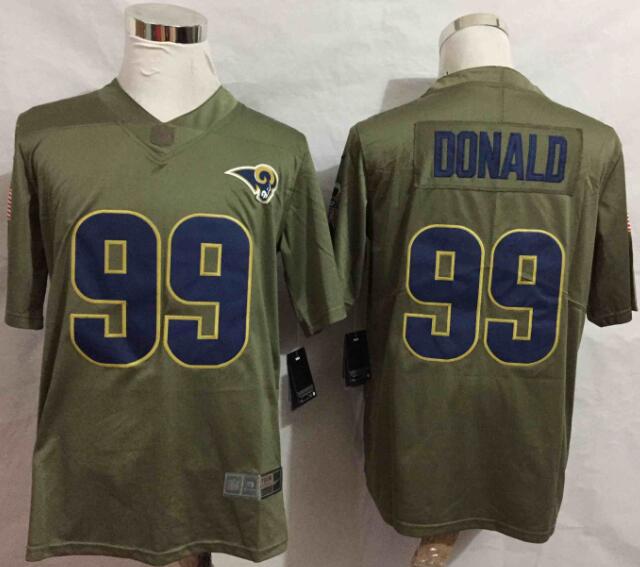 Nike Rams 99 Aaron Donald Olive Salute To Service Limited Jersey