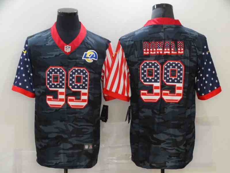 Nike Rams 99 Aaron Donald  2020 USA Flag Salute To Service Limited Jersey