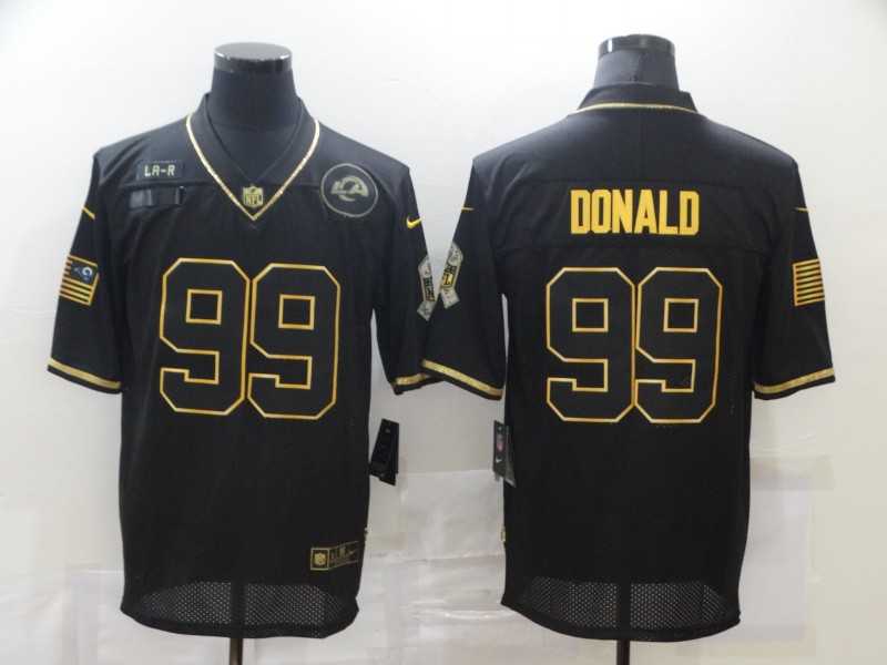 Nike Rams 99 Aaron Donald Black Gold 2020 Salute To Service Limited Jersey