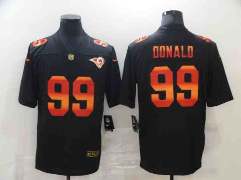 Nike Rams 99 Aaron Donald Black colorful fashion Edition  Limited Jersey