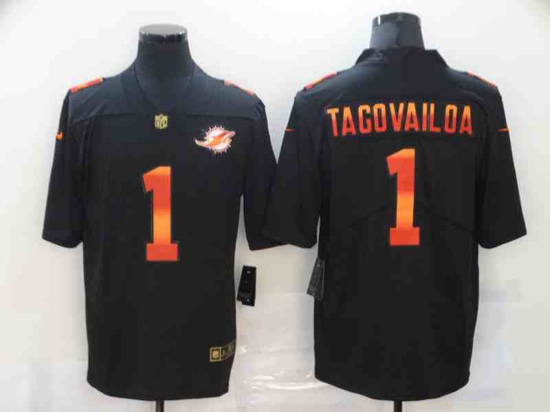 Nike Dolphins 1 Tua Tagovailoa Black colorful fashion Edition  Limited Jersey