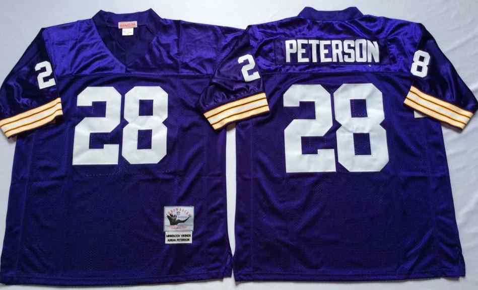 Minnesota Vikings 28 Adrian Peterson Throwback Purple Jersey