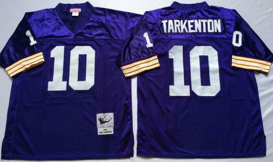 Minnesota Vikings 10 Fran Tarkenton 1975 Throwback Purple Jersey