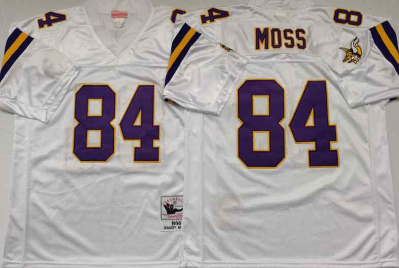 Minnesota Vikings 84 RANDY MOSS 1998 Throwback White Jersey