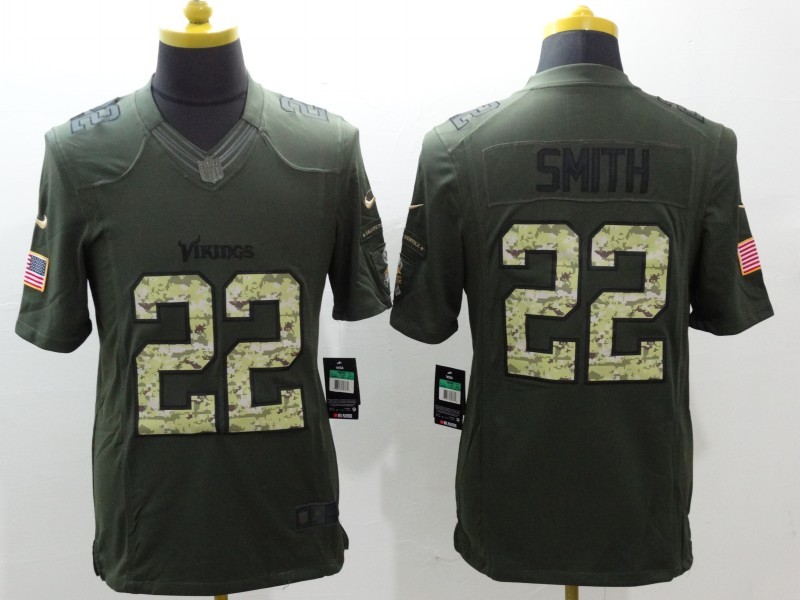 Nike Vikings 22 Harrison Smith Green Salute To Service Limited Jersey