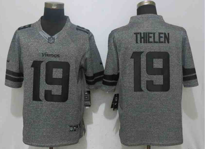 Nike Vikings 19 Adam Thielen Gray Gridiron Gray Limited Jersey