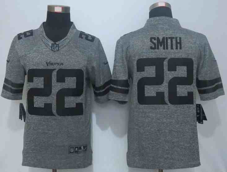 Nike Vikings 22 Harrison Smith Grey Gridiron Grey Limited Jersey