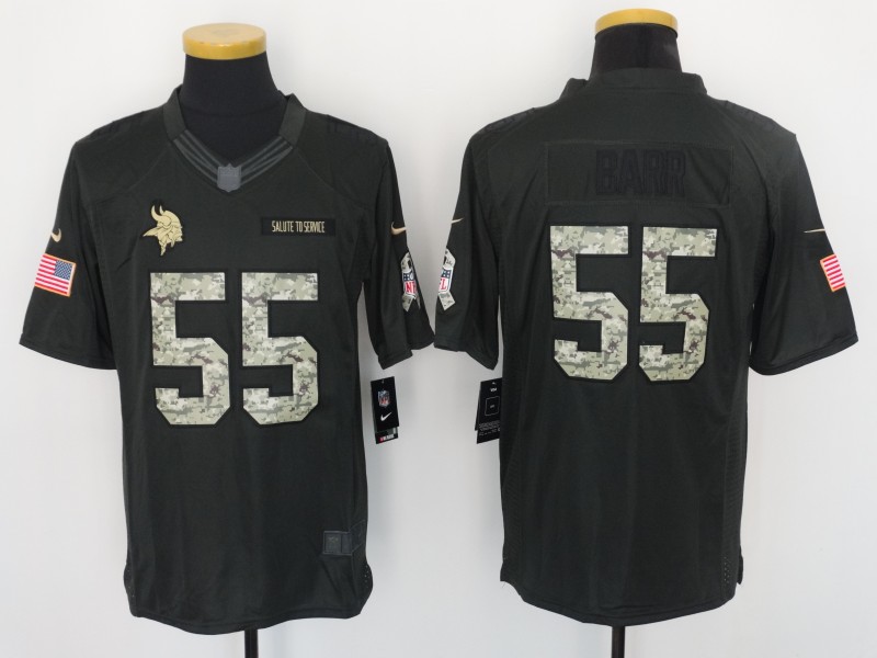 Nike Vikings 55 Anthony Barr Green Salute To Service Limited Jersey