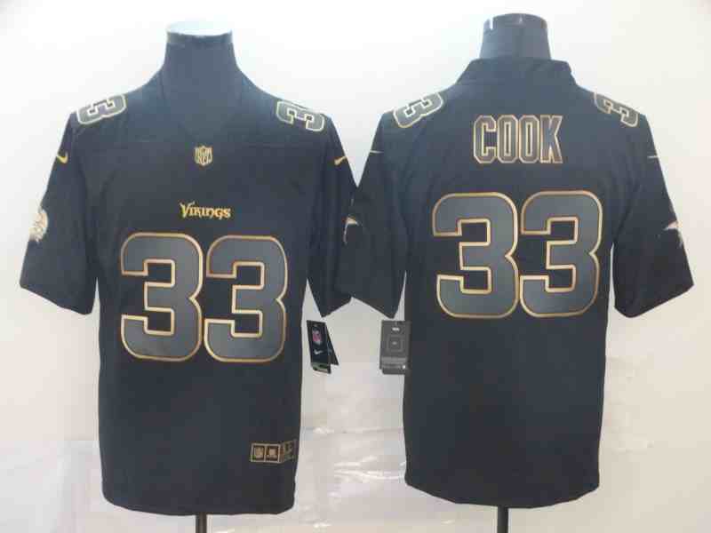 Nike Vikings 33 Dalvin Cook Black Gold Vapor Untouchable Limited Jersey