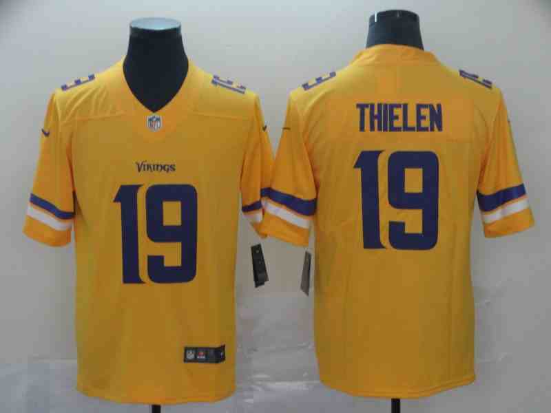 Nike Vikings 19 Adam Thielen Gold Inverted Legend Limited Jersey