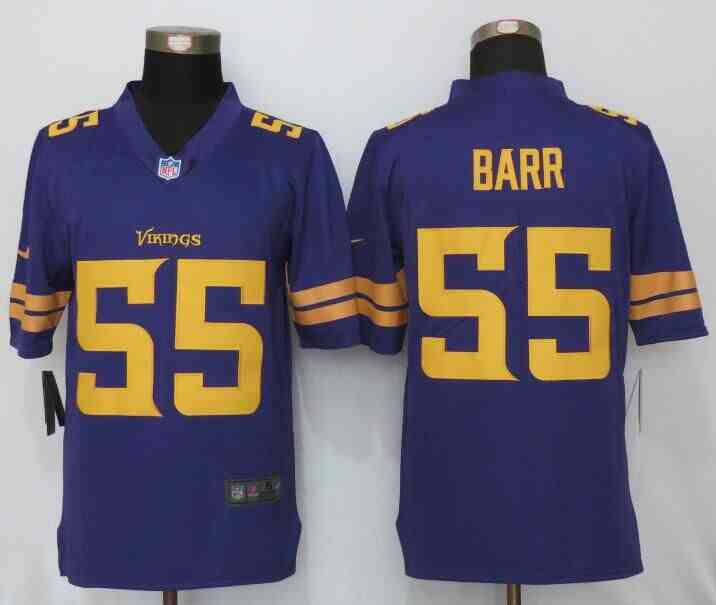 NEW Nike Dallas Vikings 55 Barr Navy Purple Color Rush Limited Jersey