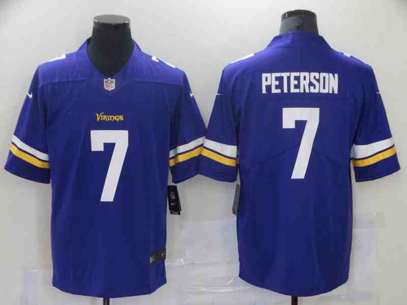 Men Minnesota Vikings 7 Patrick Peterson Purple Vapor Untouchable Limited Stitched NFL Jersey