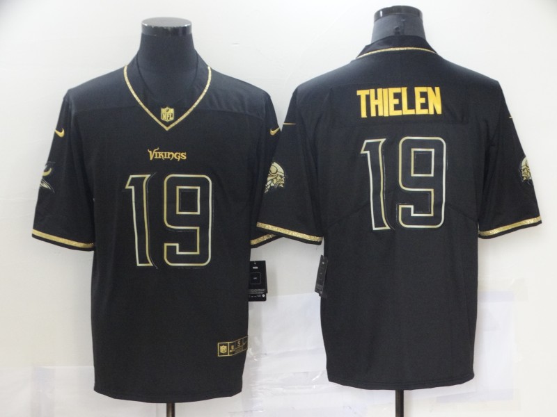 Nike Vikings 19 Adam Thielen Black Gold Vapor Untouchable Limited Jerseys