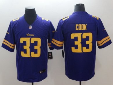 Nike Vikings 33 Dalvin Cook Purple Color Rush Limited Jersey