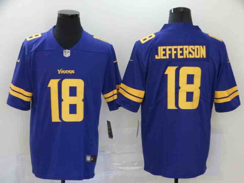 Men's Minnesota Vikings 18 Justin Jefferson Purple Vapor Untouchable Nike Limited Jersey