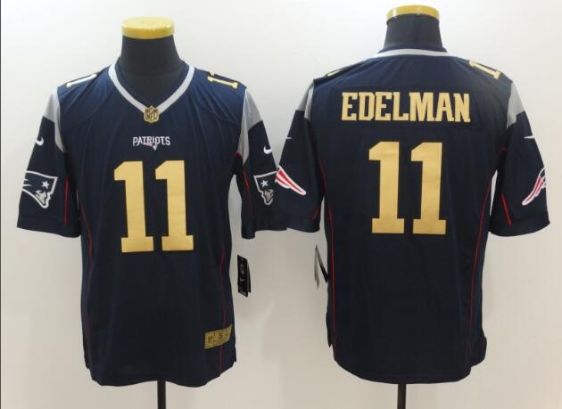 Nike Patriots 11 Julian Edelman Navy Gold Vapor Untouchable Limited Jersey