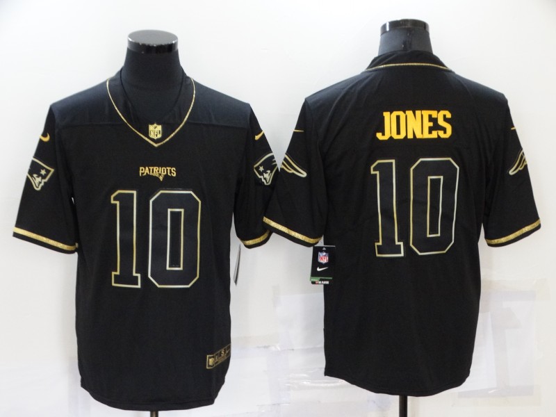 Nike Patriots 10 Mac Jones  Black Gold Vapor Untouchable Limited Jersey