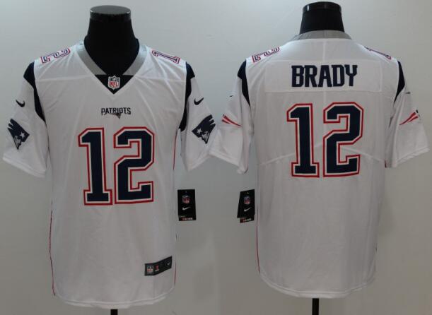 Nike Men's New England Patriots 12 Brady White Limited Jersey