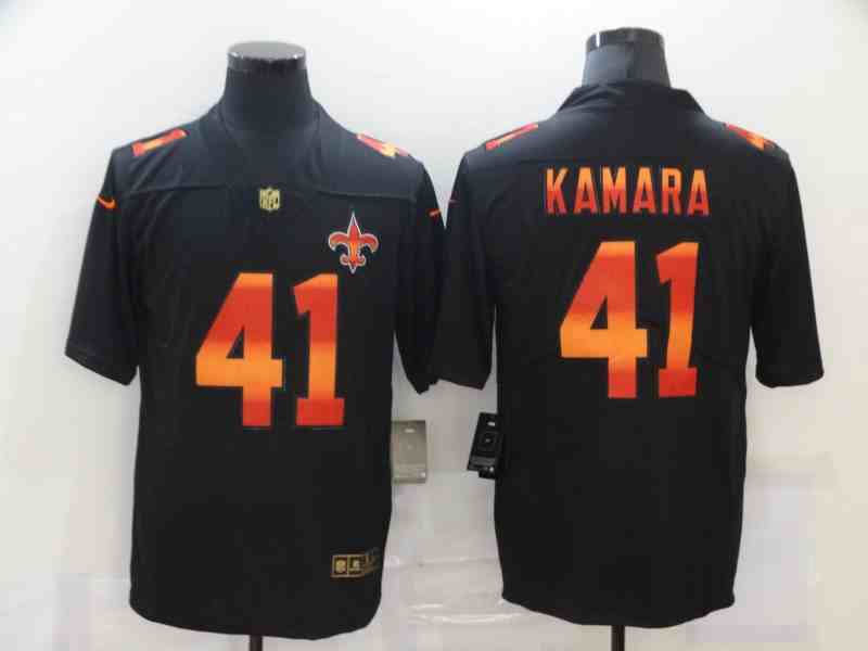 Nike Saints 41 Alvin Kamara  Black colorful fashion Edition  Limited Jersey