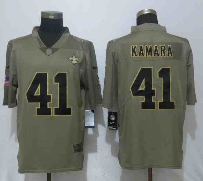 Nike Saints 41 Alvin Kamara Olive Salute To Service Limited Jersey
