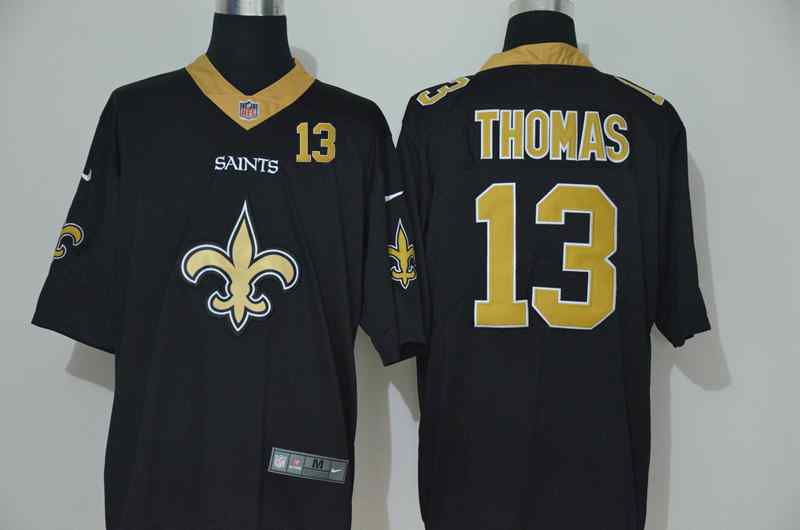 Nike Saints 13 Michael Thomas Black Team Big Logo Number Vapor Untouchable Limited Jersey