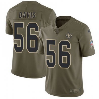 Nike Saints 56 DeMario Davis Olive Mens Stitched NFL Limited 2017 Salute To Service Jersey