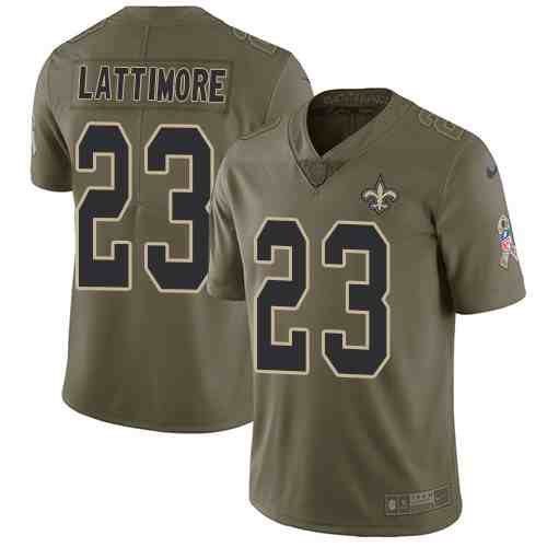 Nike Saints 23 Marshon Lattimore Olive Salute To Service Limited Jersey