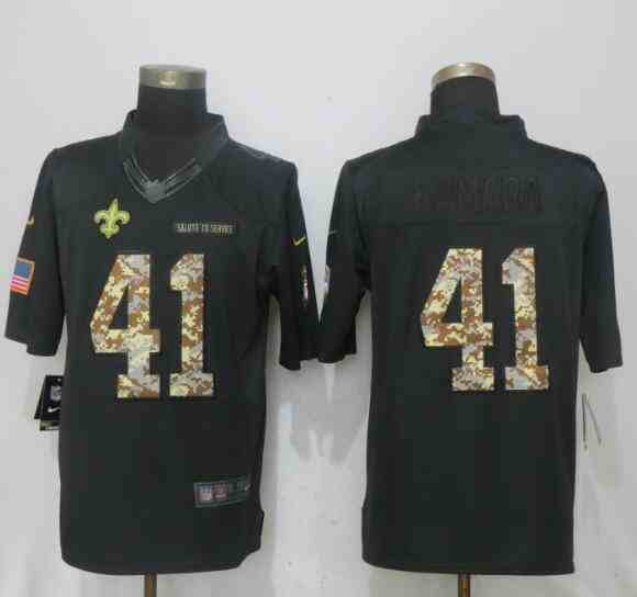 Nike Saints 41 Alvin Kamara Anthracite Salute To Service Limited Jersey