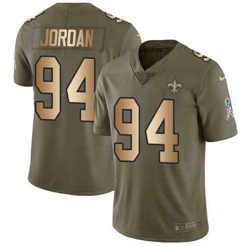 Nike Saints 94 Cameron Jordan Olive Gold Salute To Service Limited Jersey
