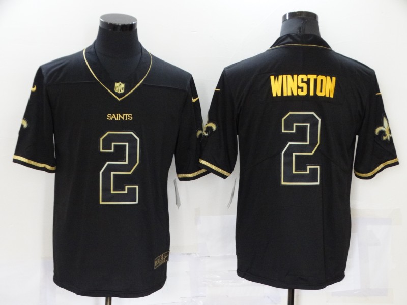 NFL New Orleans Saints 2 Jameis Winston Black Gold Vapor Untouchable Limited Jersey