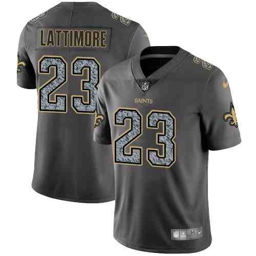 Nike Saints 23 Marshon Lattimore Gray Static Vapor Untouchable Limited Jersey