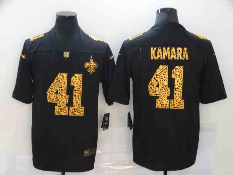 Nike Saints 41 Alvin Kamara Black Leopard Vapor Untouchable Limited Jersey