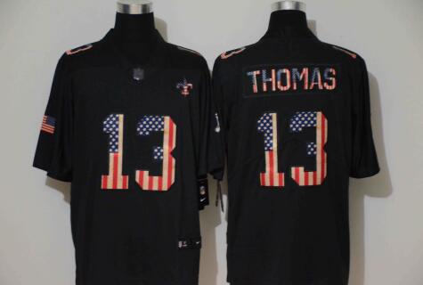 Nike Saints 13 Michael Thomas 2019 Black Salute To Service USA Flag Fashion Limited Jersey