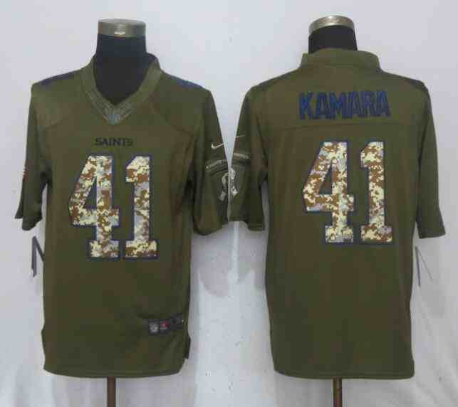 Nike Saints 41 Alvin Kamara Green Salute To Service Limited Jersey