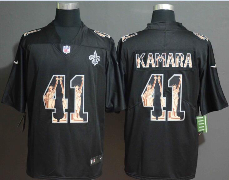 Nike Saints 41 Alvin Kamara Black Statue of Liberty Limited Jersey