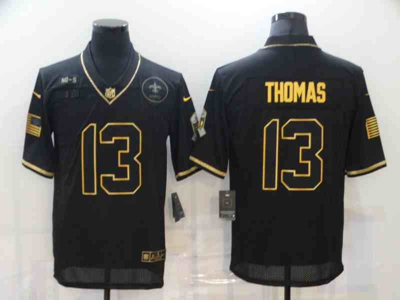 Nike Saints 13 Michael Thomas Black Gold 2020 Salute To Service Limited Jersey