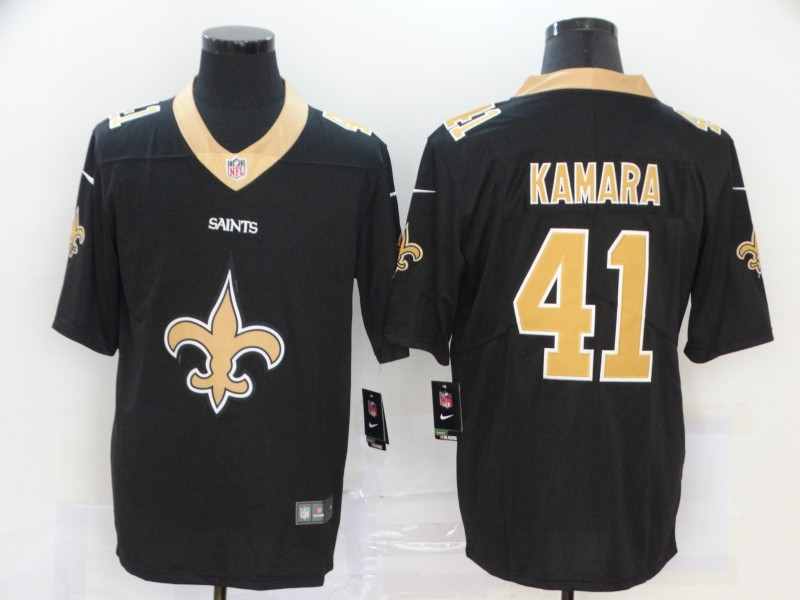 Nike Saints 41 Alvin Kamara Black Team Big Logo Vapor Untouchable Limited Jersey