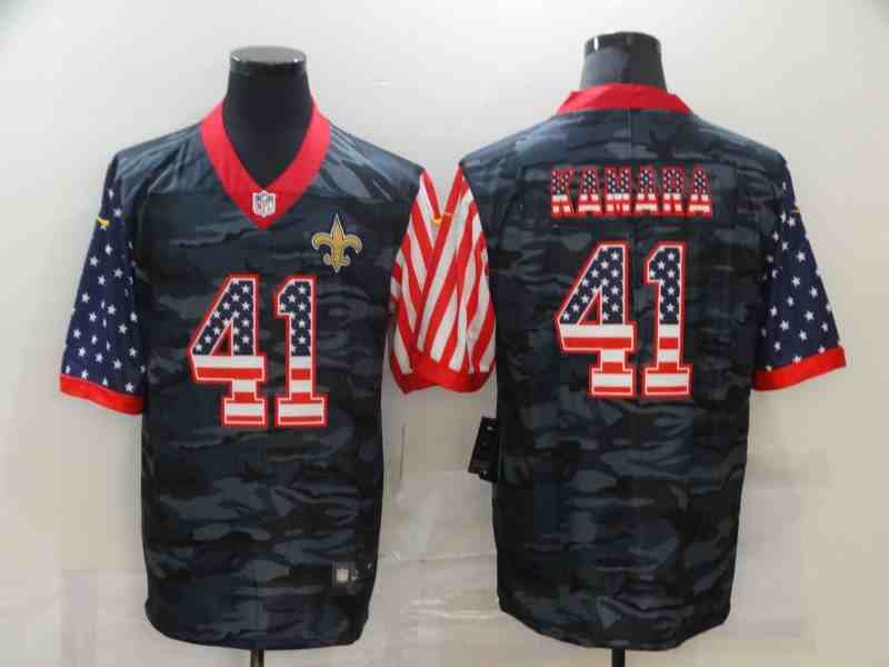 Nike Saints 41 Alvin Kamara 2020 USA Flag Salute To Service Limited Jersey