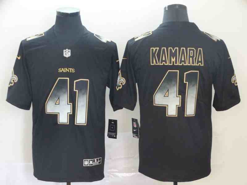 Nike Saints 41 Alvin Kamara Black Arch Smoke Vapor Untouchable Limited Jersey