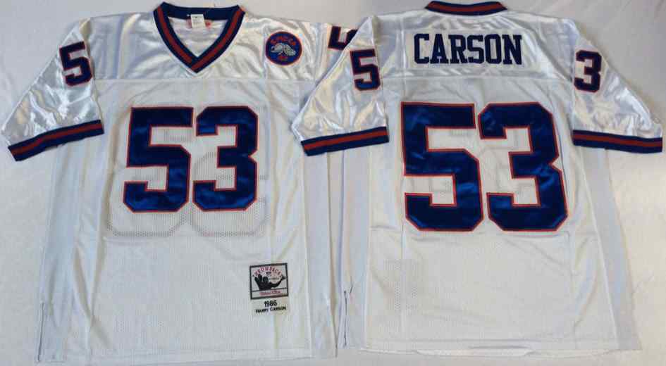 New York Giants 53 Harry Carson 1986 Throwback White Jersey