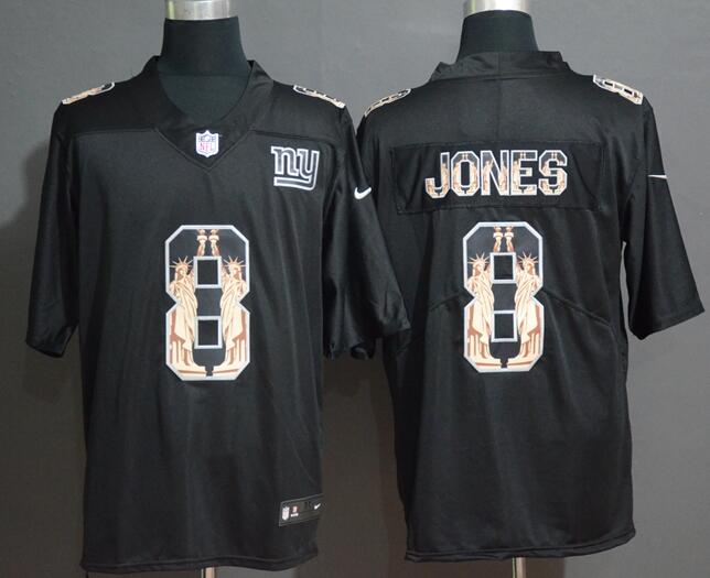 Nike Giants 8 Daniel Jones Black Statue of Liberty Limited Jersey