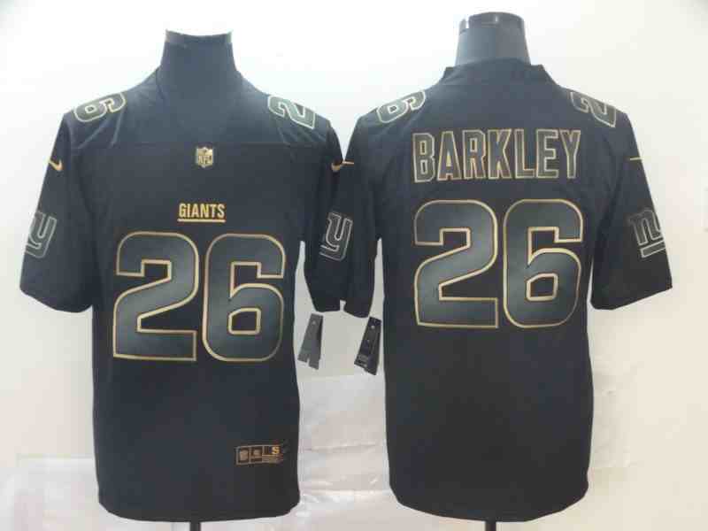 Nike Giants 26 Saquon Barkley Black Gold Vapor Untouchable Limited Jersey