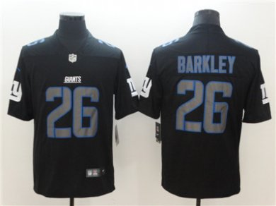Nike Giants 26 Saquon Barkley Black Vapor Impact Limited Jersey
