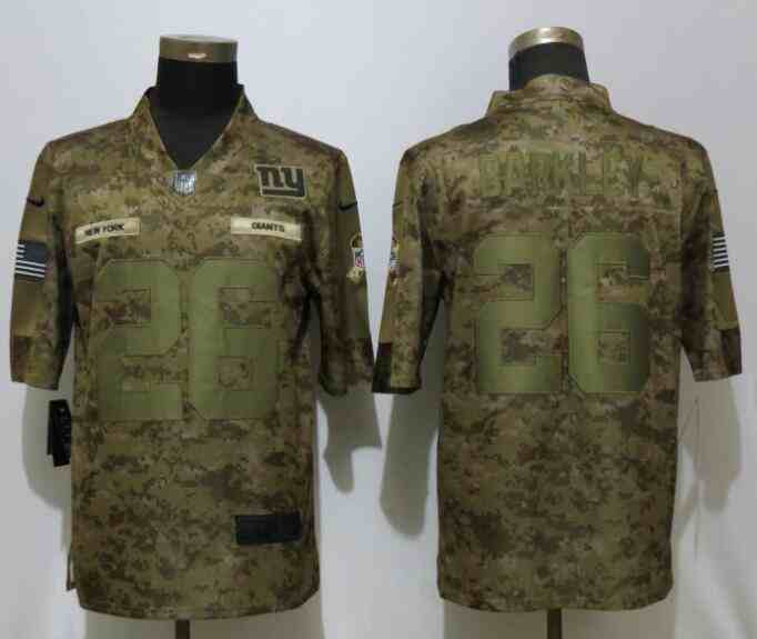 New Nike New York Giants 26 Barkley Nike Camo Salute to Service Limited Jersey