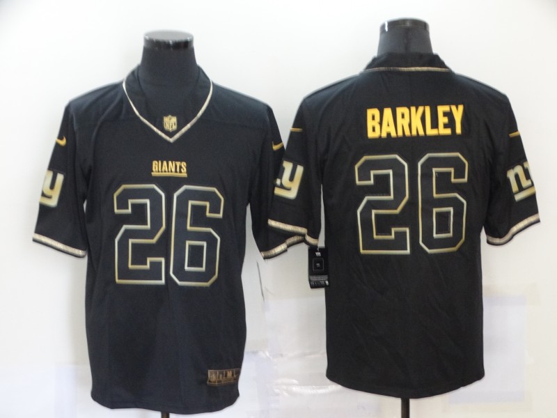 Nike Giants 26 Saquon Barkley Black Gold Vapor Untouchable Limited Jerseys