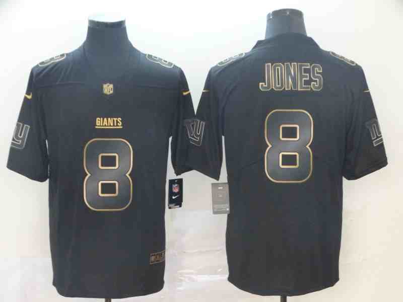 Nike Giants 8 Daniel Jones Black Gold Vapor Untouchable Limited Jersey