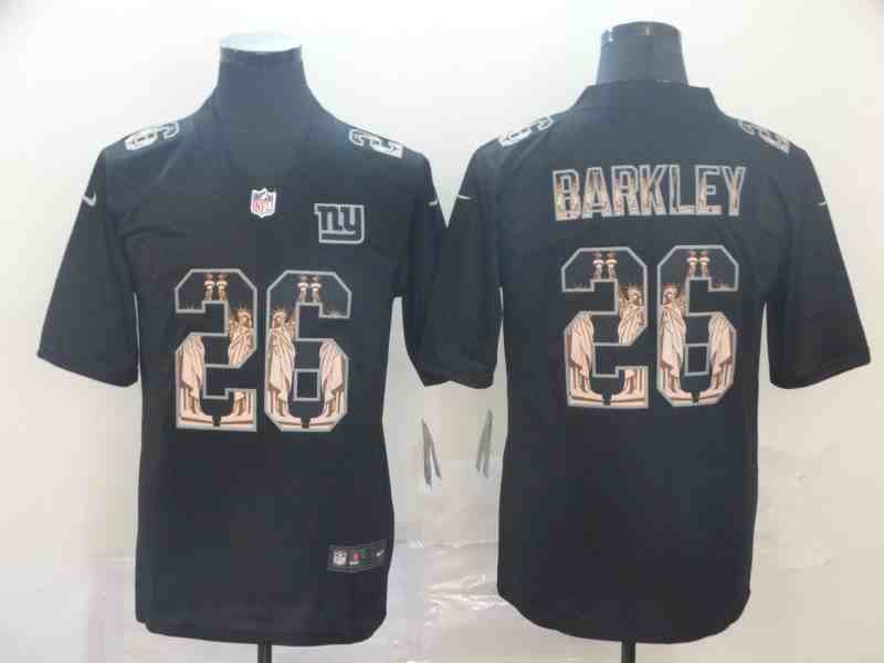 Nike Giants 26 Saquon Barkley Black Statue of Liberty Limited Jersey