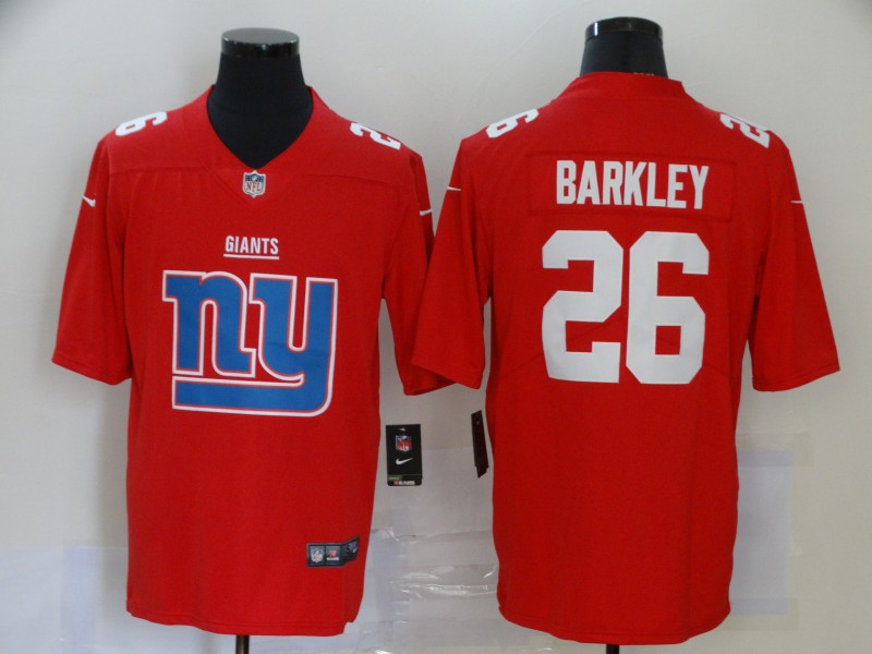 Nike Giants 26 Saquon Barkley   NFL fashion big LOGO jerseys
