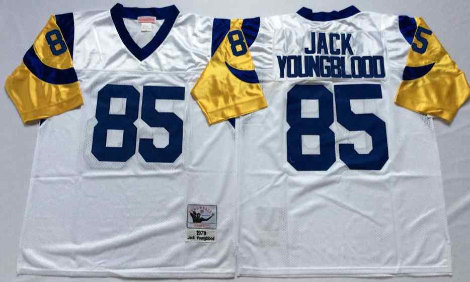 Los Angeles Rams 85 Jack Youngblood Throwback White Jersey